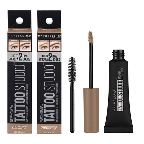 6 x Maybelline Tattoo Studio Waterproof Brow Gel - 255 SOFT BROWN