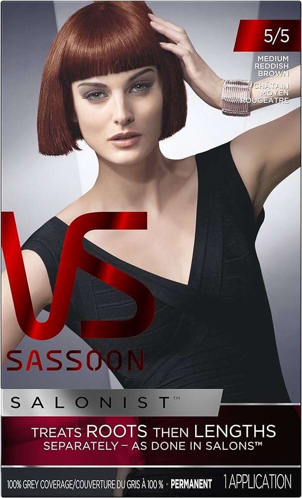 12 x Vidal Sassoon Salonist Permanent Hair Colour Treatment - 5/5 MEDIUM REDDISH BROWN