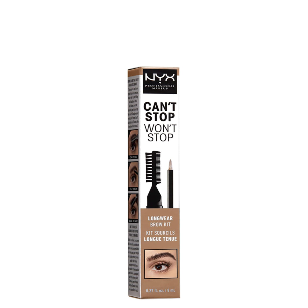 6 x NYX Can't Stop Won't Stop Longwear Brow Kit - 02 TAUPE