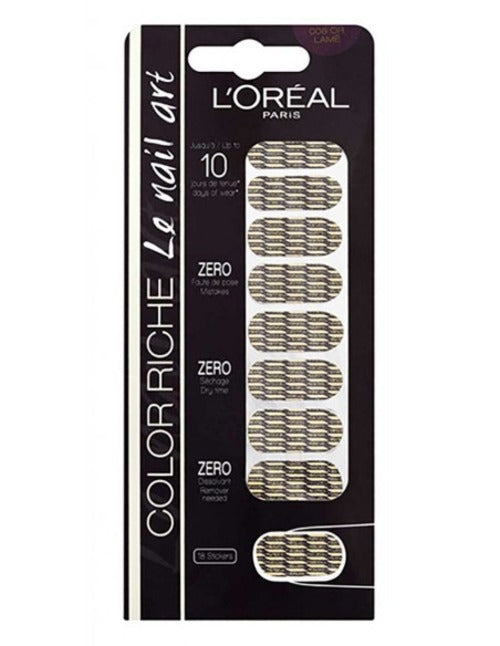 9 x L'Oreal Color Riche Le Nail Art Stickers - 008 OR LAME