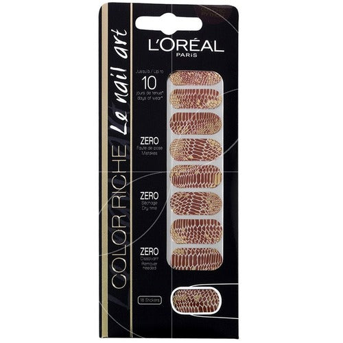 9 x L'Oreal Color Riche Le Nail Art Stickers - 006 CHIC PYTHON